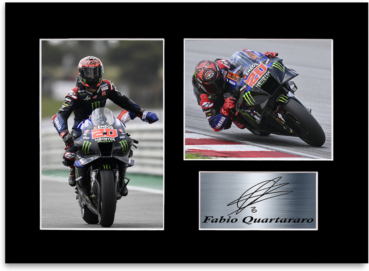 Fabio Quartararo Motorcycle Racer Poster Signed Autograph Photo Display Mount A4