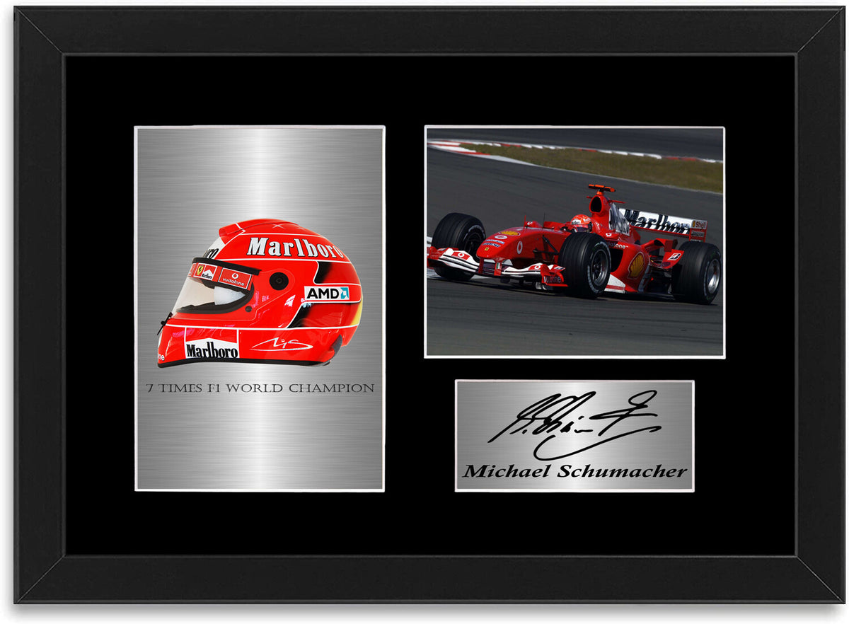 Michael Schumacher Ferrari F1 Formula 1 2004 Champion Signed Poster A4 Framed
