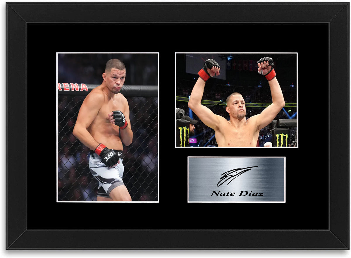 Nate Diaz MMA UFC Fighter Printed framed print by LJW Prints