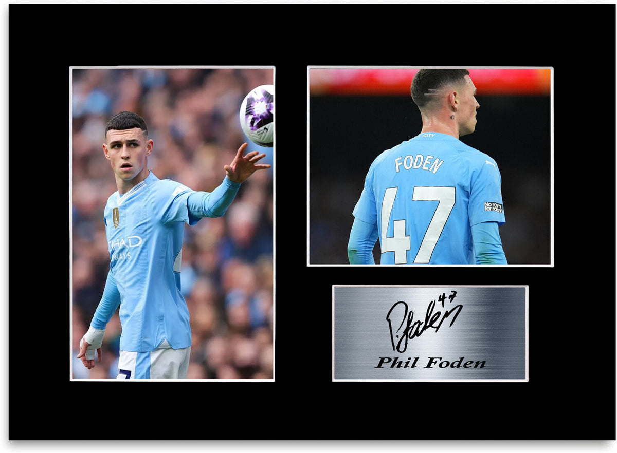 Phil Foden Man city Player mounted display by LJW Prints