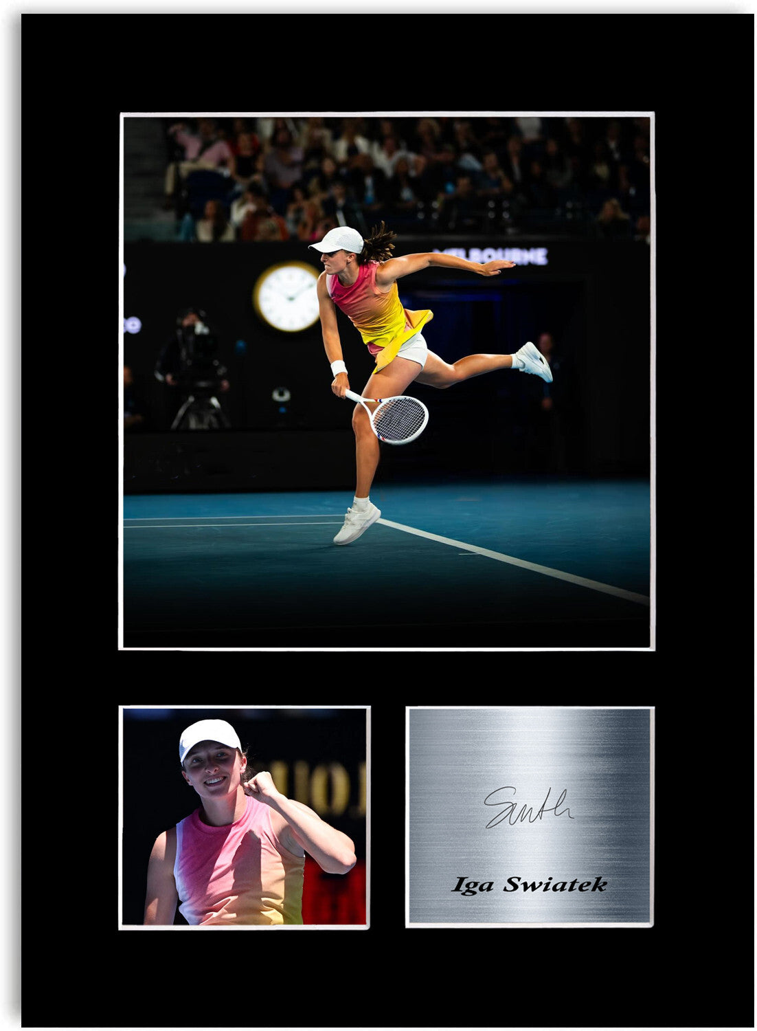 Iga Swiatek 2025 Tennis Player mounted display by LJW Prints