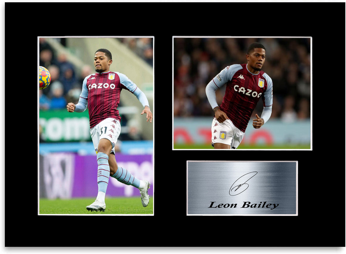 Leon Bailey Aston Villa Player mounted display by LJW Prints