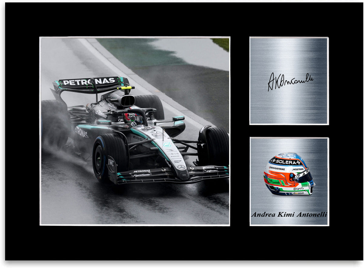 Andrea Kimi Antonelli 2025 For F1 Fans mounted display by LJW Prints