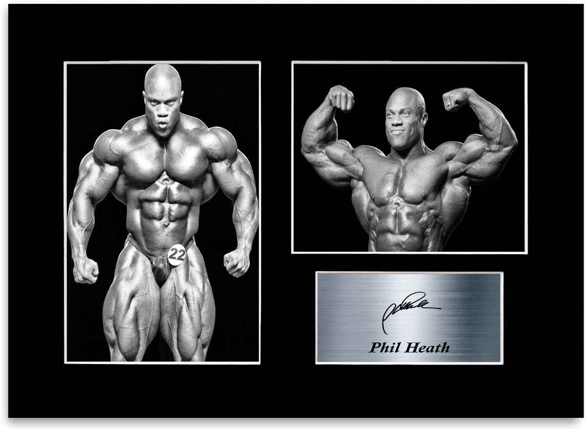 Phil Heath Signed Photo Display Mount A4 Bodybuilding Gym Poster