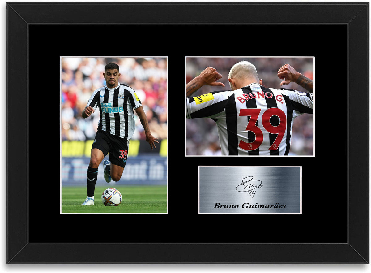 Bruno Guimaraes Newcastle Signed Autograph Photo Display Framed Poster A4