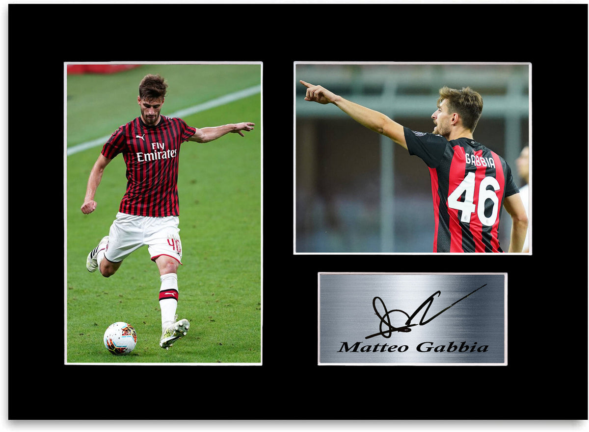 Matteo Gabbia Milan Football Player mounted display by LJW Prints