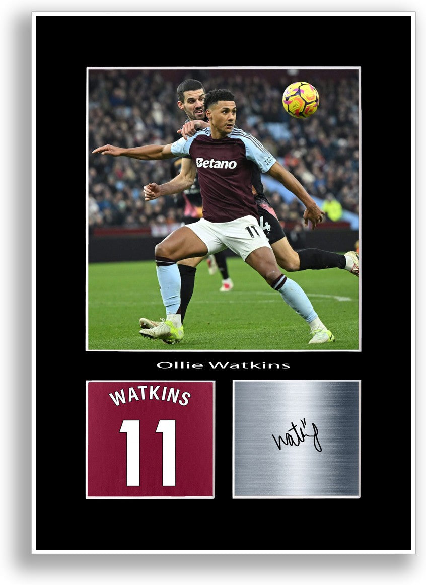 Ollie Watkins Football Player Poster Signed Print Photo A4 Wall Art Gift Idea