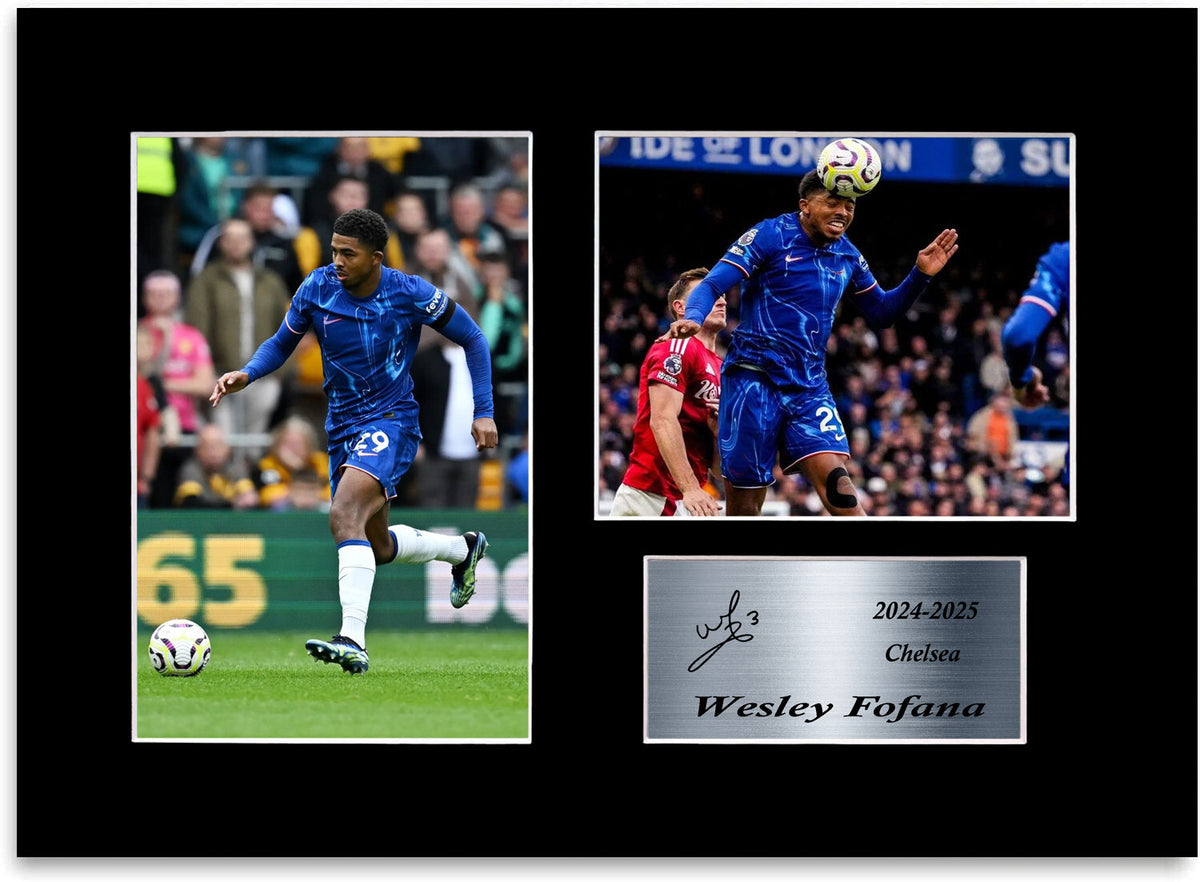 Wesley Fofana Chelsea Player mounted display by LJW Prints