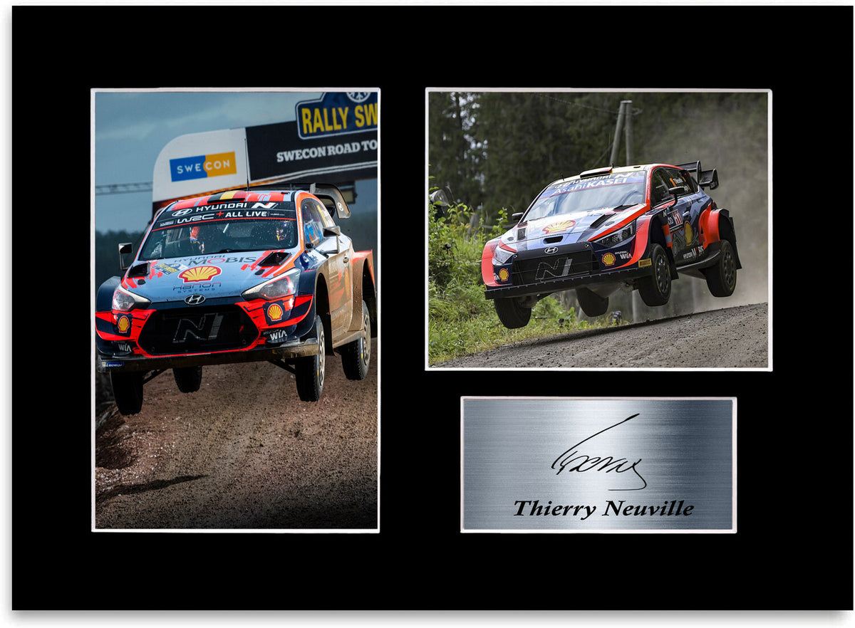 Thierry Neuville World Rally Driver WRC Signed Photo Display Mount A4 Poster
