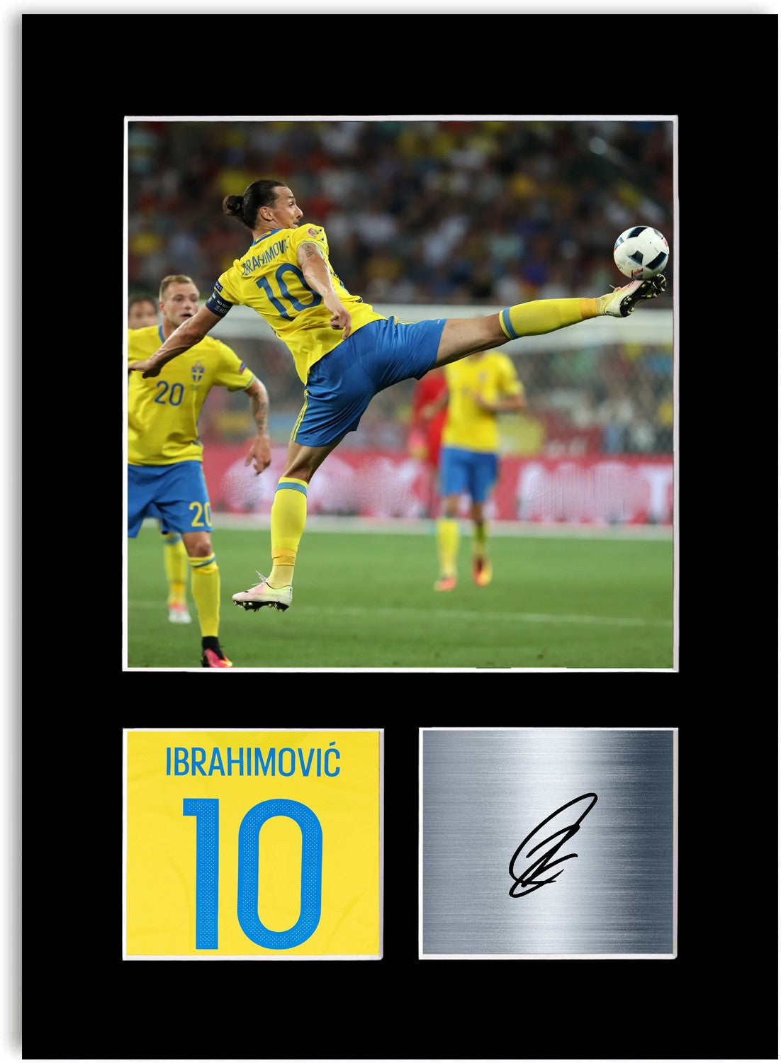 Zlatan Ibrahimovic Sweden Player mounted display by LJW Prints