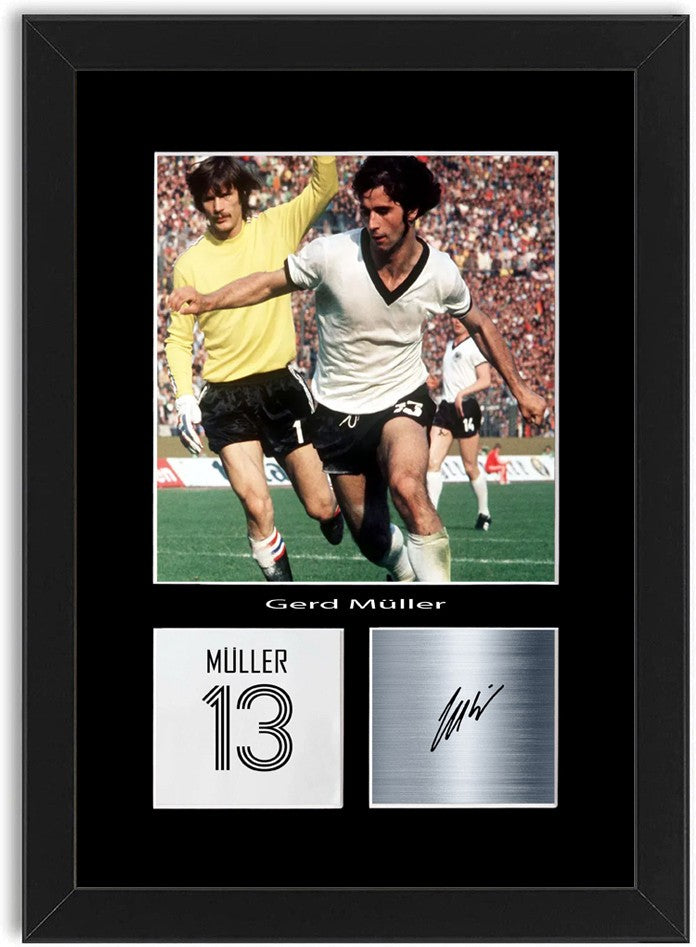 Gerd Müller Germany Football Player Poster Signed Print Photo Wall Art Framed