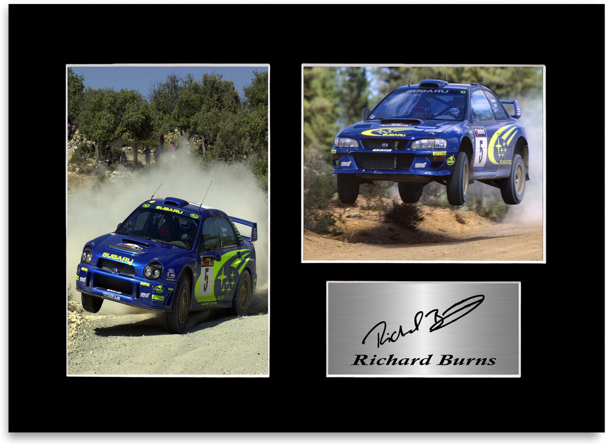 Richard Burns World Rally Champion 2001 WRC Signed Photo Display Mount A4