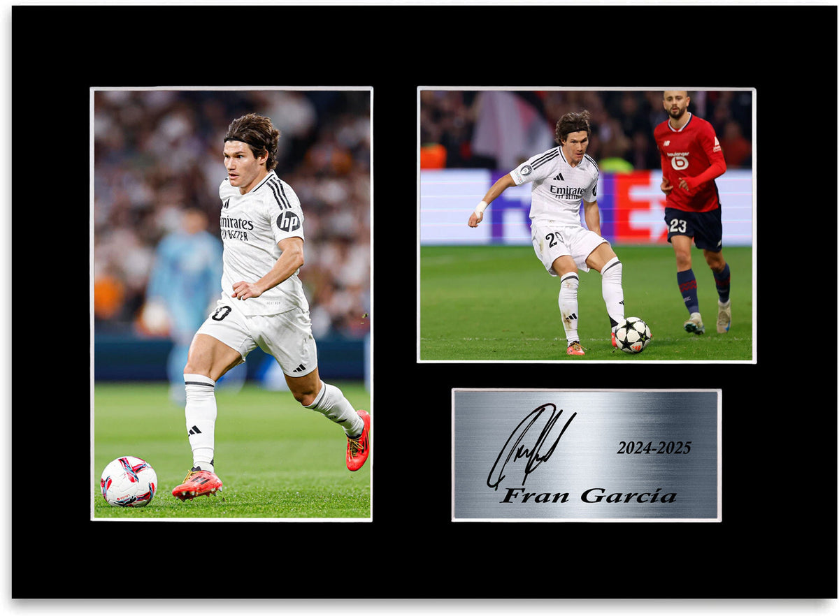 Fran Garcia Real Madrid Football Player mounted display by LJW Prints