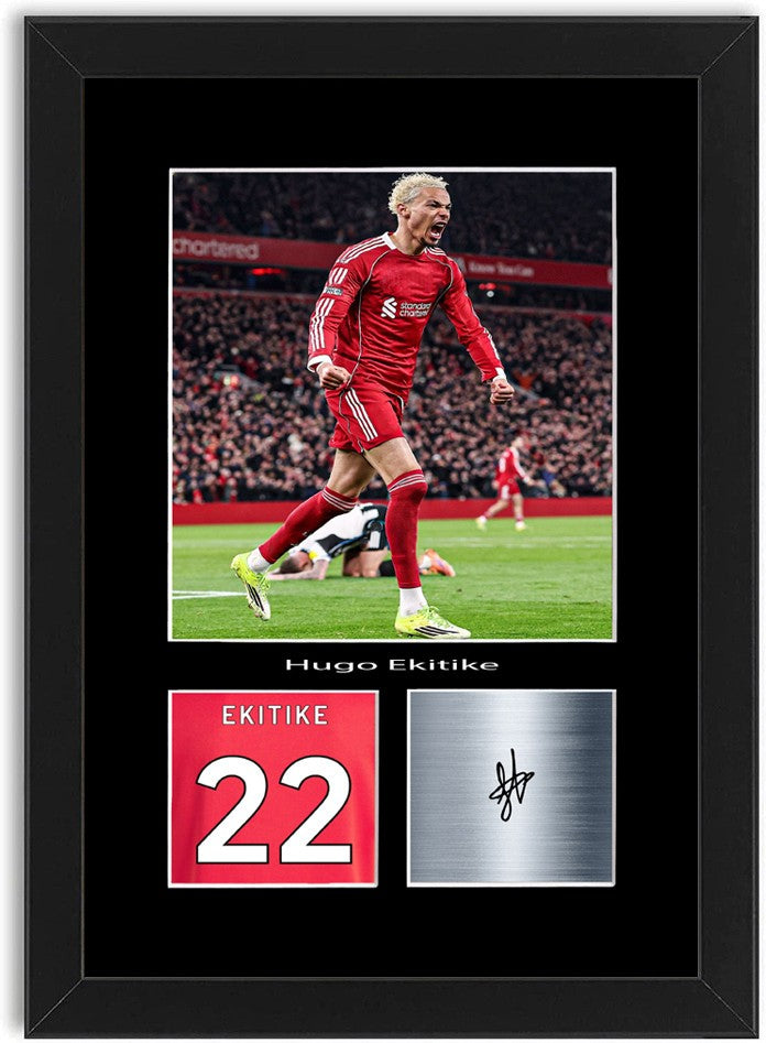Hugo Etikite Liverpool Football Player framed print by LJW Prints