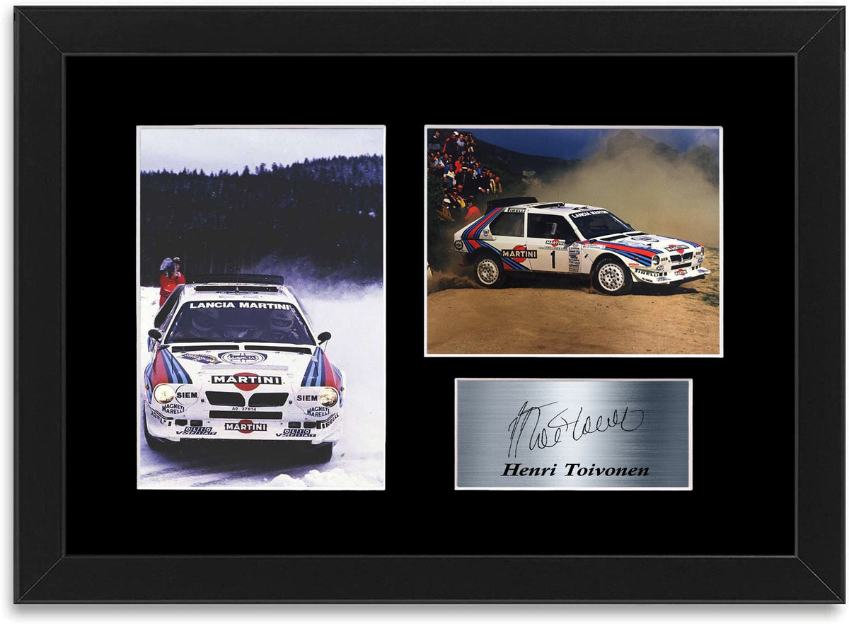 Henri Toivonen World Rally Driver Group B Signed Photo Display Poster Framed