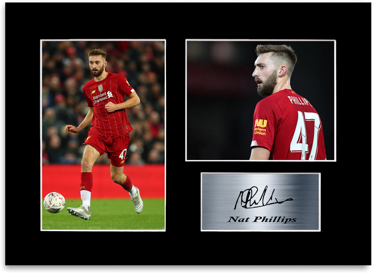 Nat Phillips Liverpool Player mounted display by LJW Prints