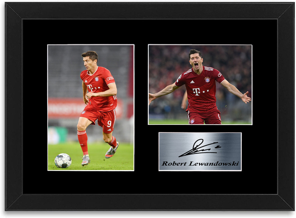 Robert Lewandowski Bayern München Player A4 Signed Photo Display Mount Framed