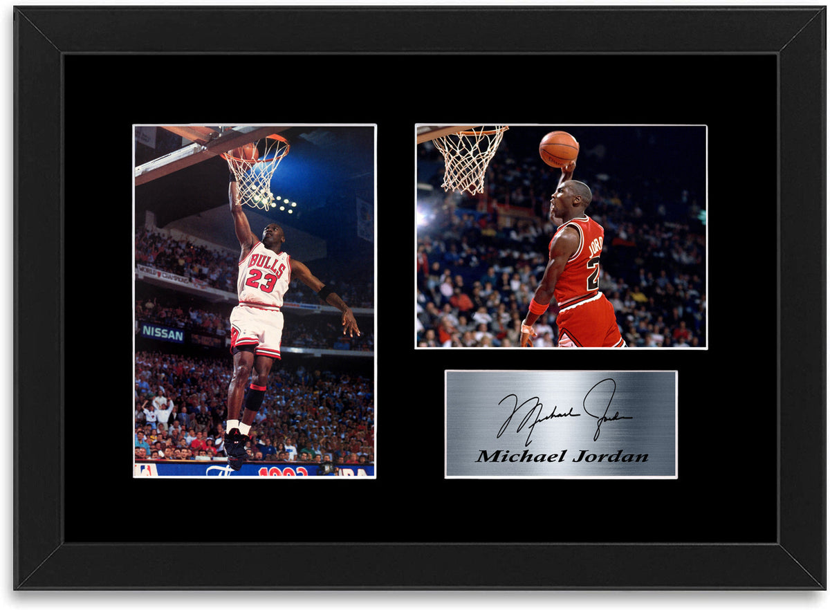 Michael Jordan Chicago Bulls A4 Signed Autograph Photo Display Mount Gift Framed
