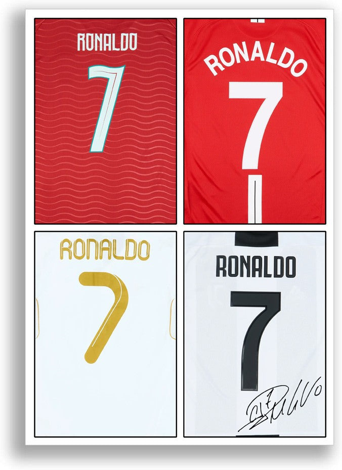 Ronaldo Portugal Football Shirts Poster Signed Print Photo A4 Wall Art Gift Idea