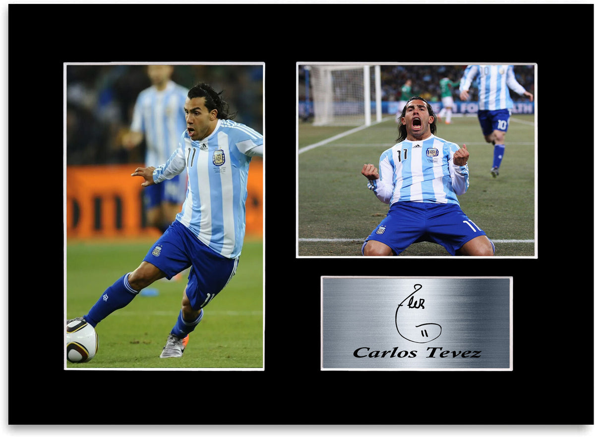 Carlos Tevez Football Player mounted display by LJW Prints