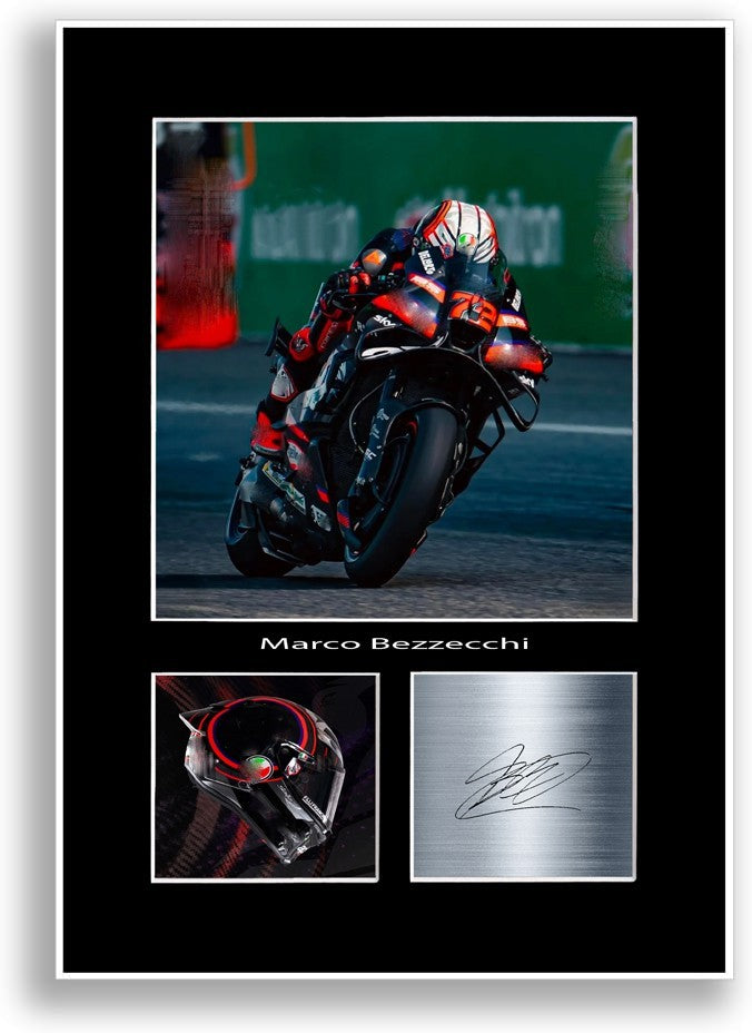 Marco Bezzecchi Motorcycle Racer Signed Autograph Photo Print Poster Wall Art A4