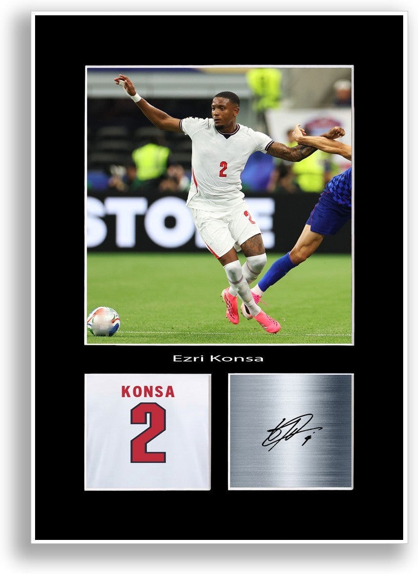 Ezri Konsa Football England 2026 Poster Signed Print Photo Wall Art