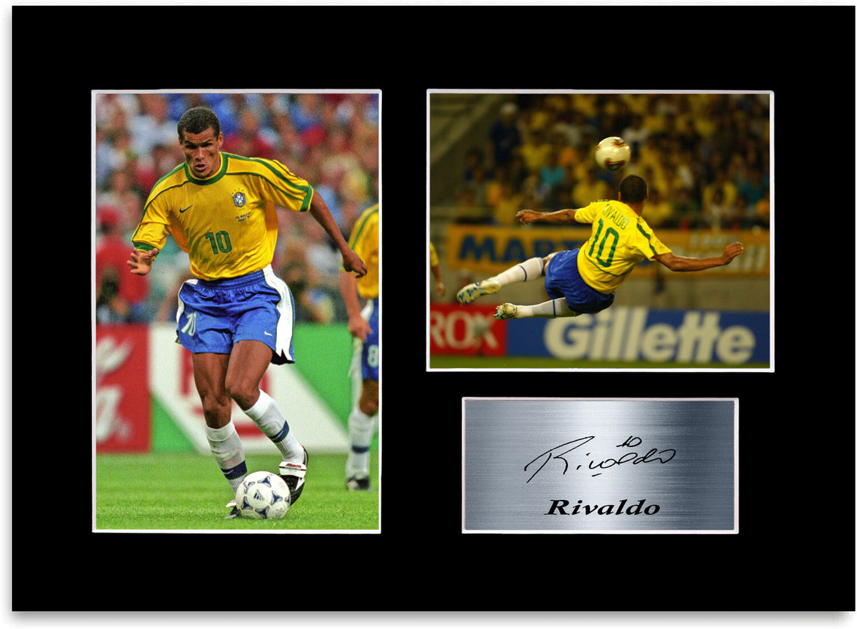 Rivaldo Brazil Football Player mounted display by LJW Prints