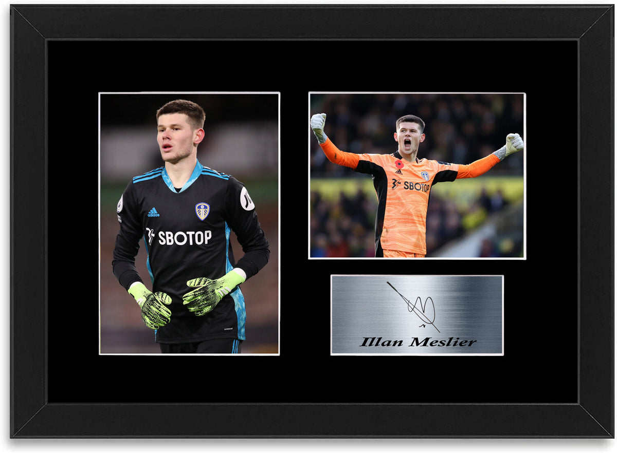 Illan Meslier Leeds United Player Signed Photo Display Mount Gift A4 Framed