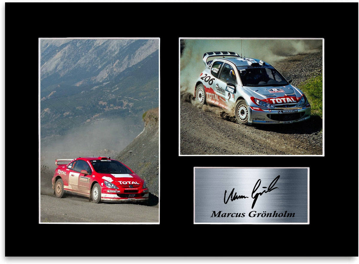 Marcus Gronholm World Rally Champion WRC Signed Photo Display Mount A4 Poster