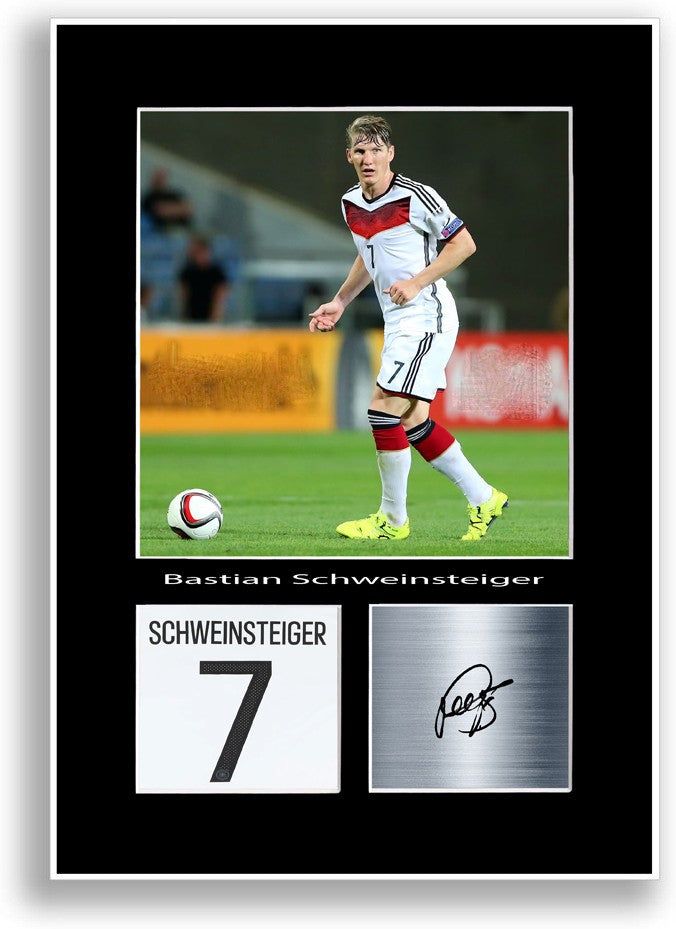 Bastian Schweinsteiger Football Player Poster Signed Print Photo Wall Art Gift