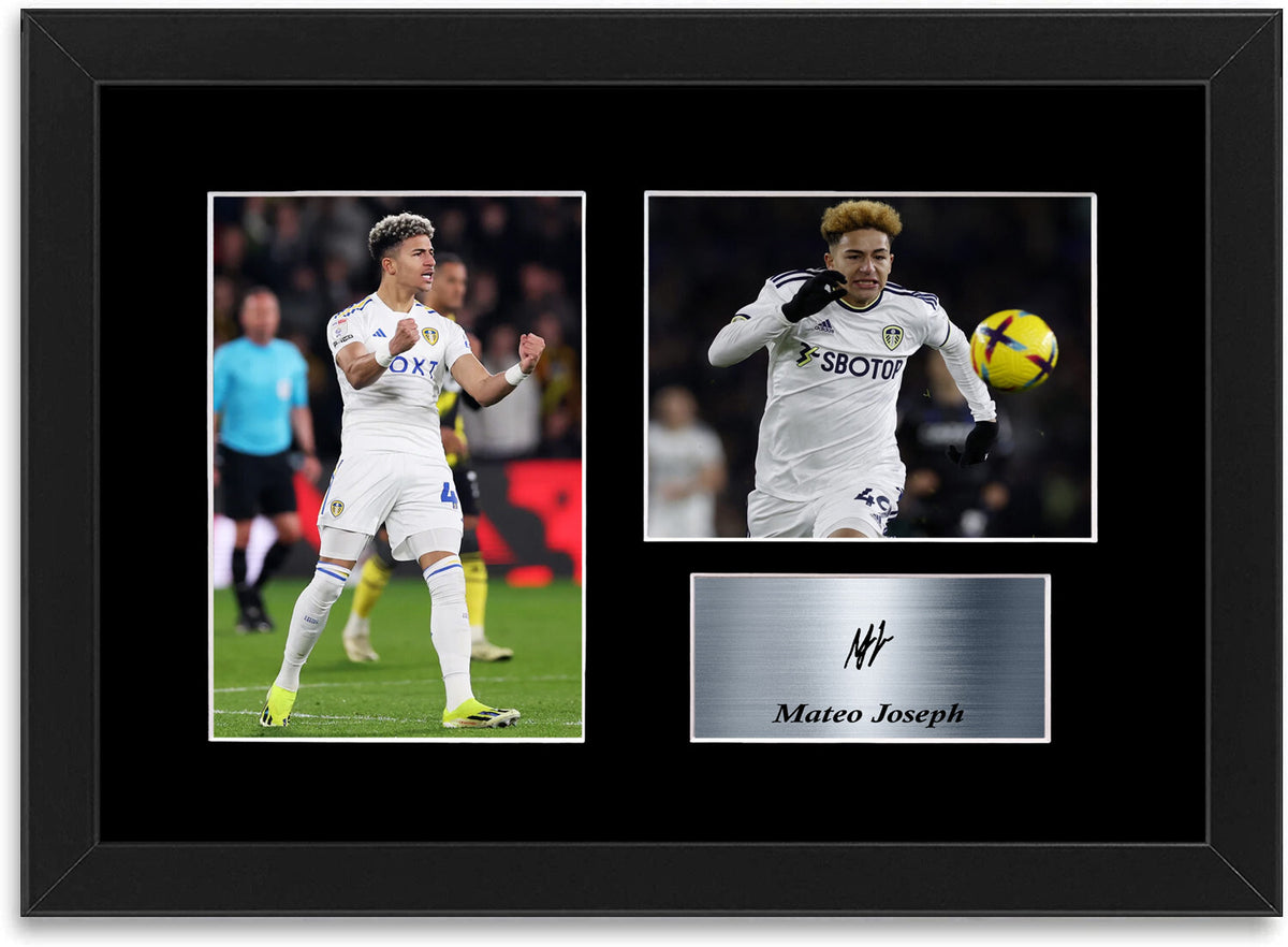 Mateo Joseph Leeds United Player framed print by LJW Prints