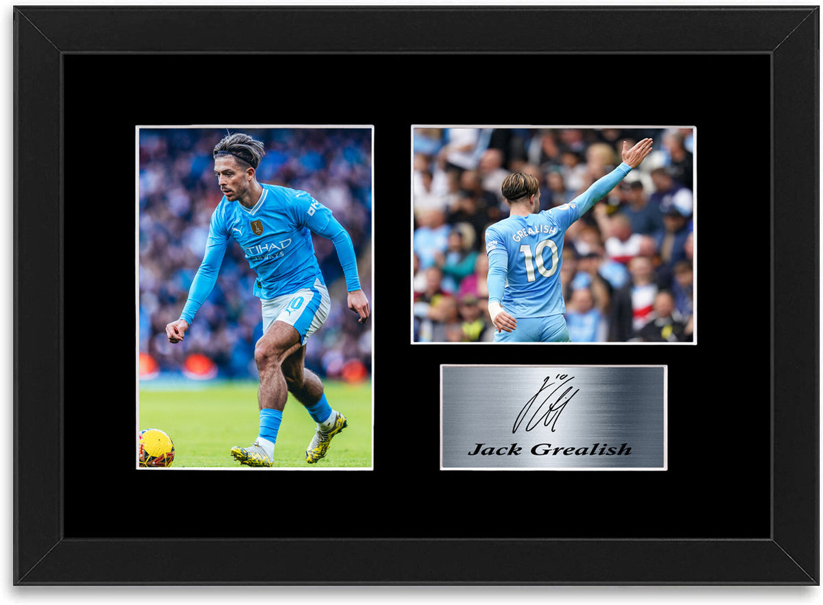 Jack Grealish Man city Player framed print by LJW Prints