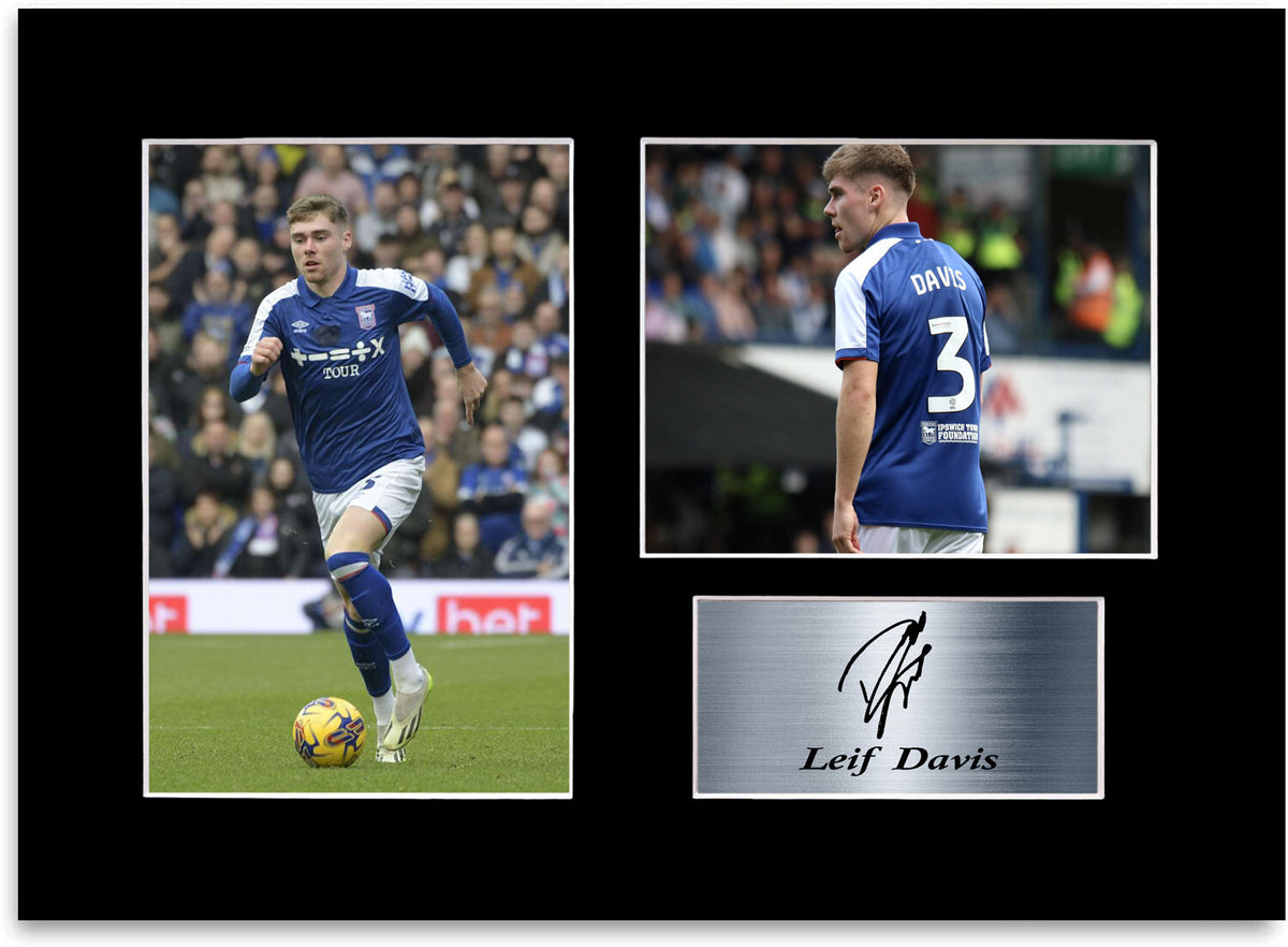 Leif Davis Ipswich Player framed print by LJW Prints