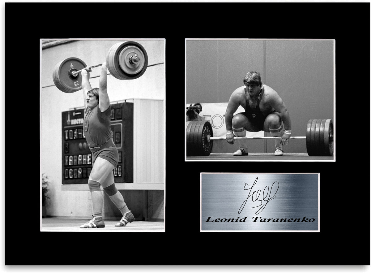 Leonid Taranenko Weightlifter Motivational mounted display by LJW Prints