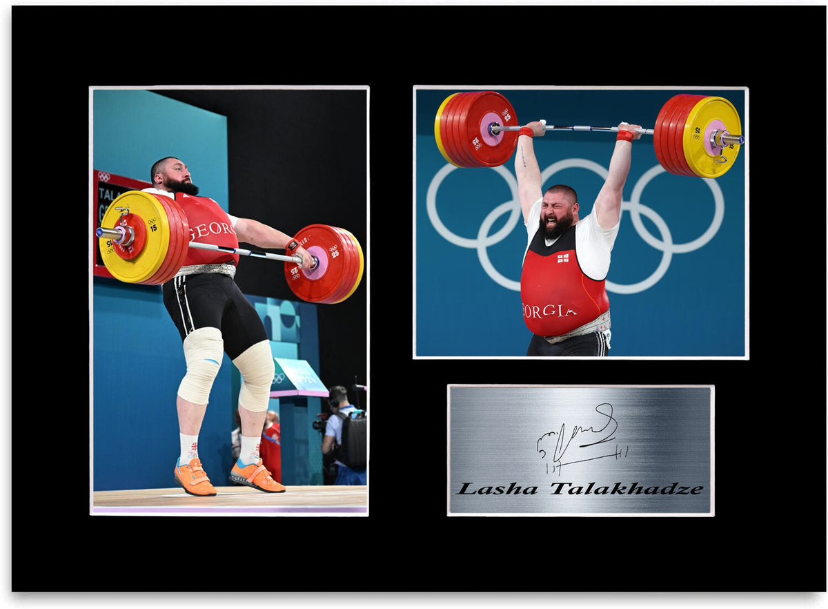 Lasha Talakhadze Weightlifter Motivational mounted display by LJW Prints