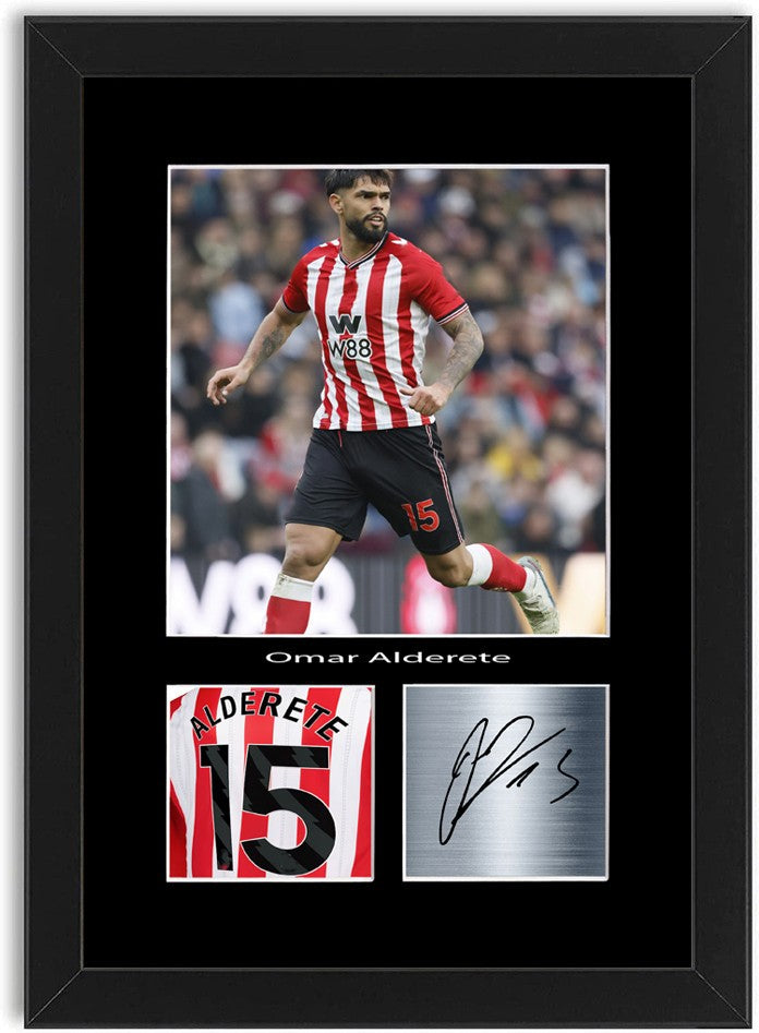 Omar Alderete Football Player Poster Signed Print Photo A4 Wall Art Framed