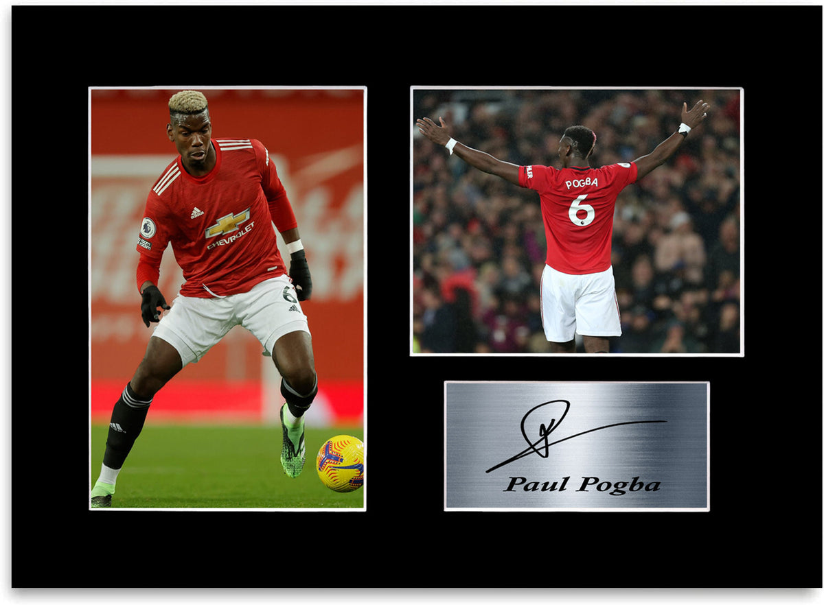 Paul Pogba Manchester United Printed Signed Photo Display Mount A4 Gift