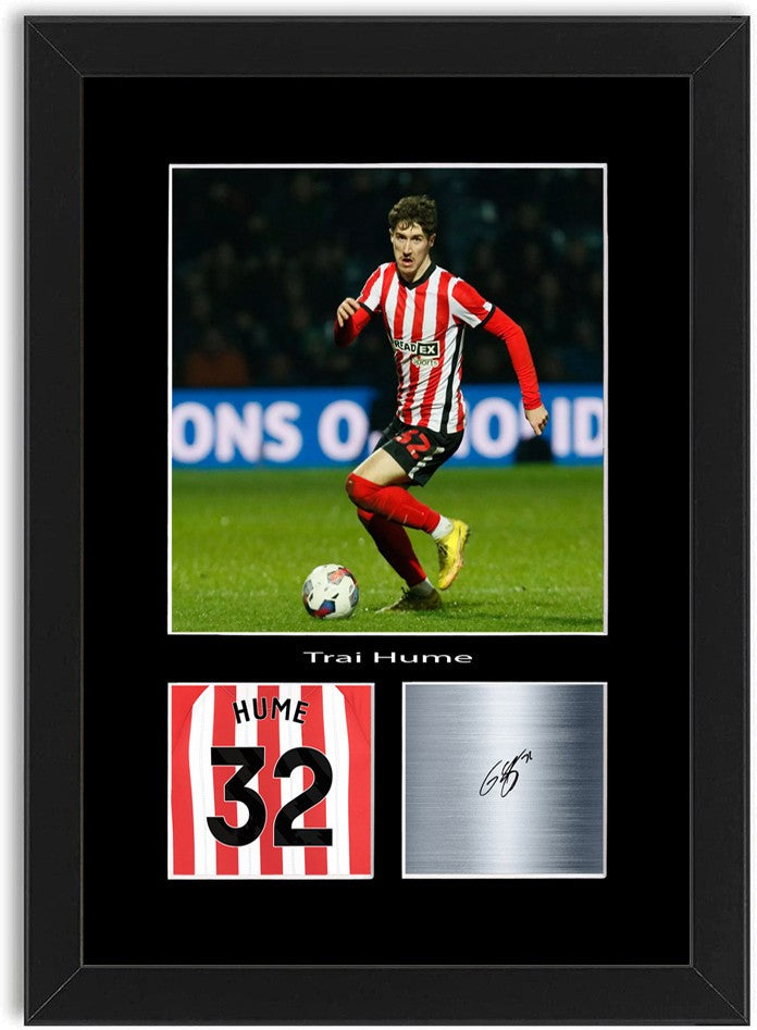 Trai Hume Football Player Poster Signed Print Photo A4 Wall Art Framed