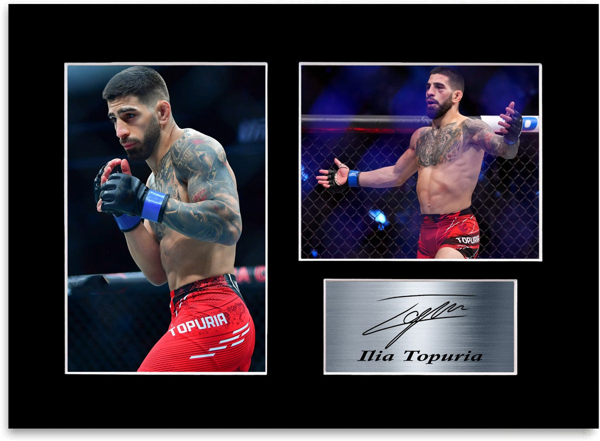 Ilia Topuria MMA UFC Champion Printed mounted display by LJW Prints