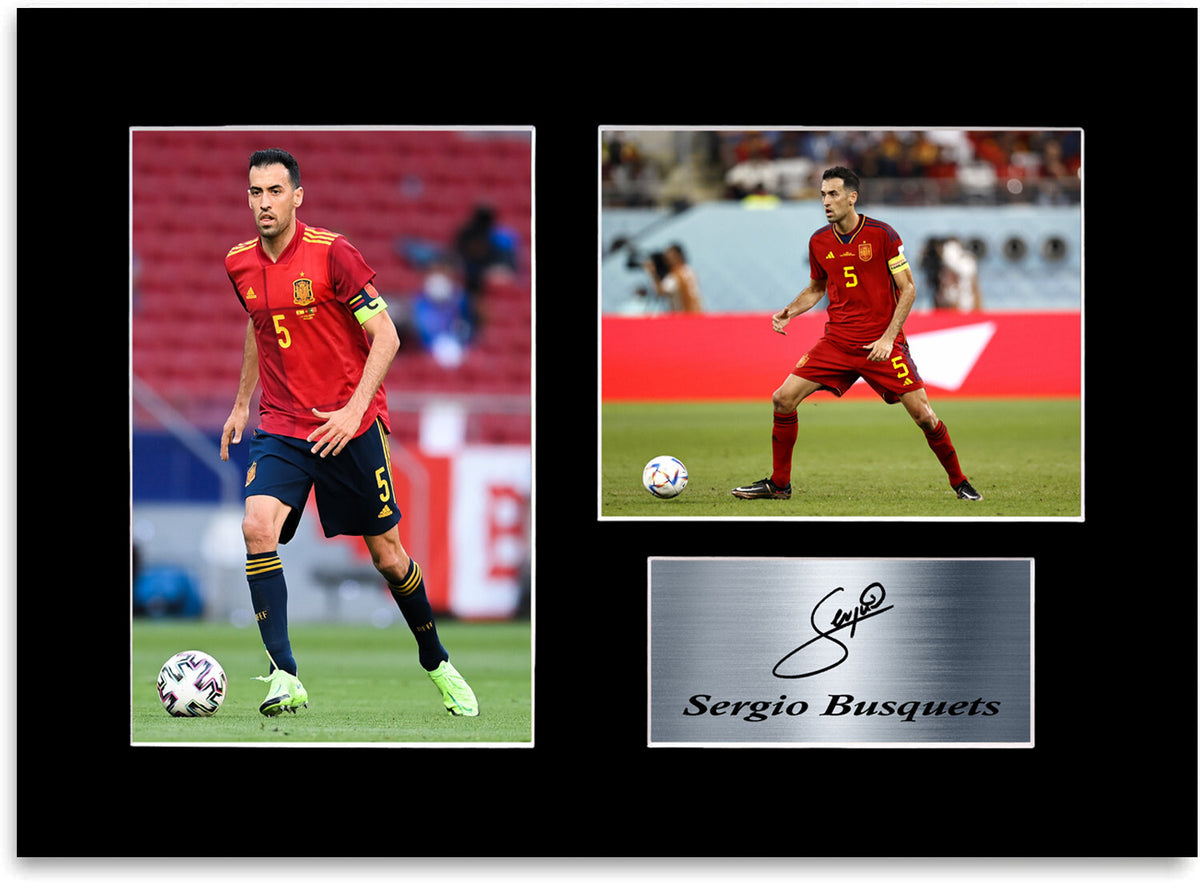 Sergio Busquets Spain Football Player A4 Printed Signed Photo Display Mount Gift