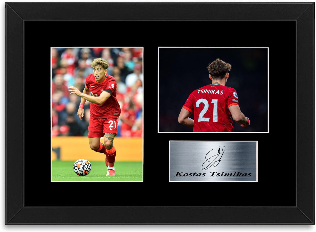 Kostas Tsimikas Liverpool Player framed print by LJW Prints