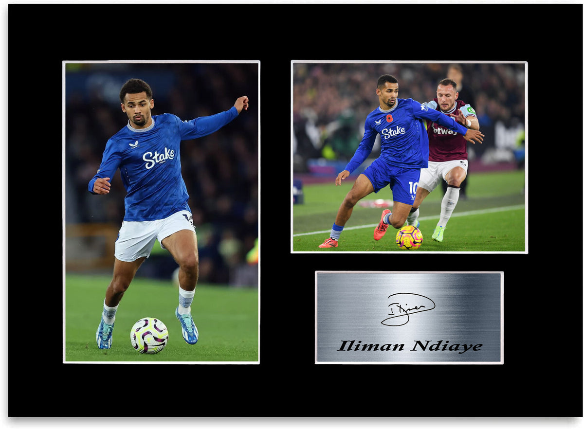 Iliman Ndiaye Everton Player framed print by LJW Prints