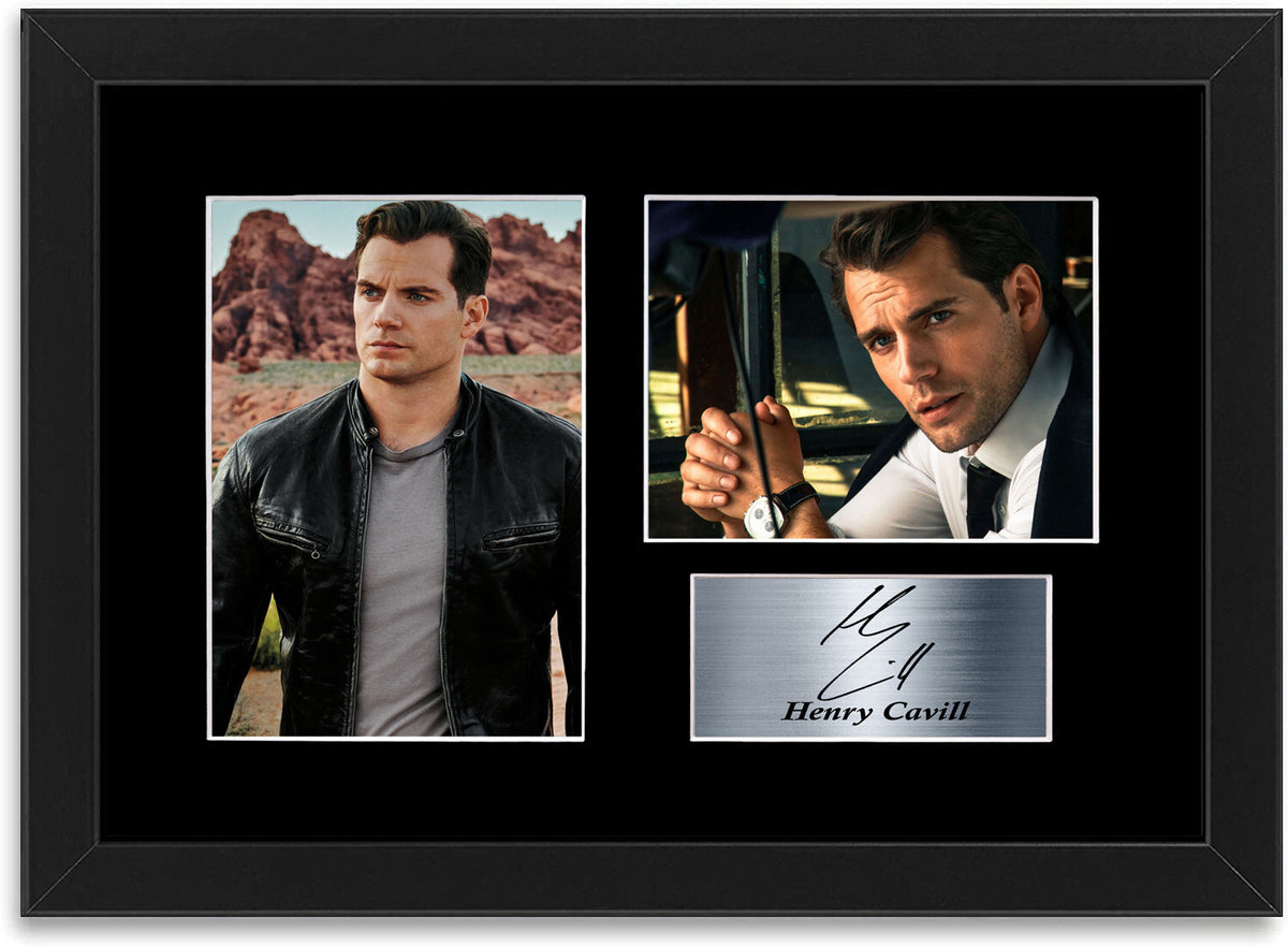 Henry Cavill Printed Signed Autograph Photo Display Mount Gift Poster A4 Framed