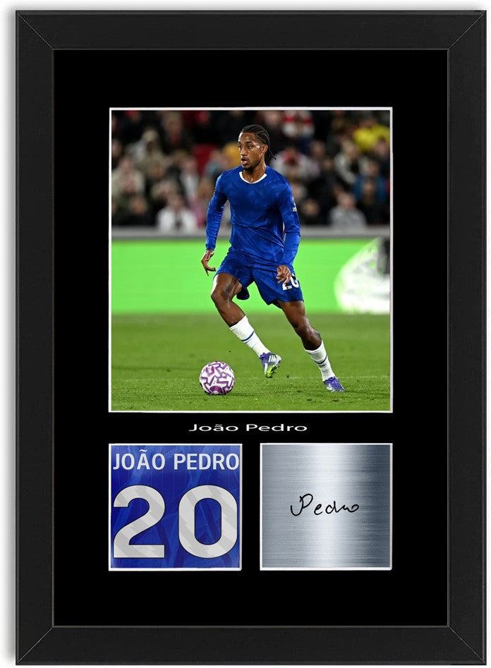 Joao Pedro Football Player Poster Signed Print Photo A4 Wall Art Framed