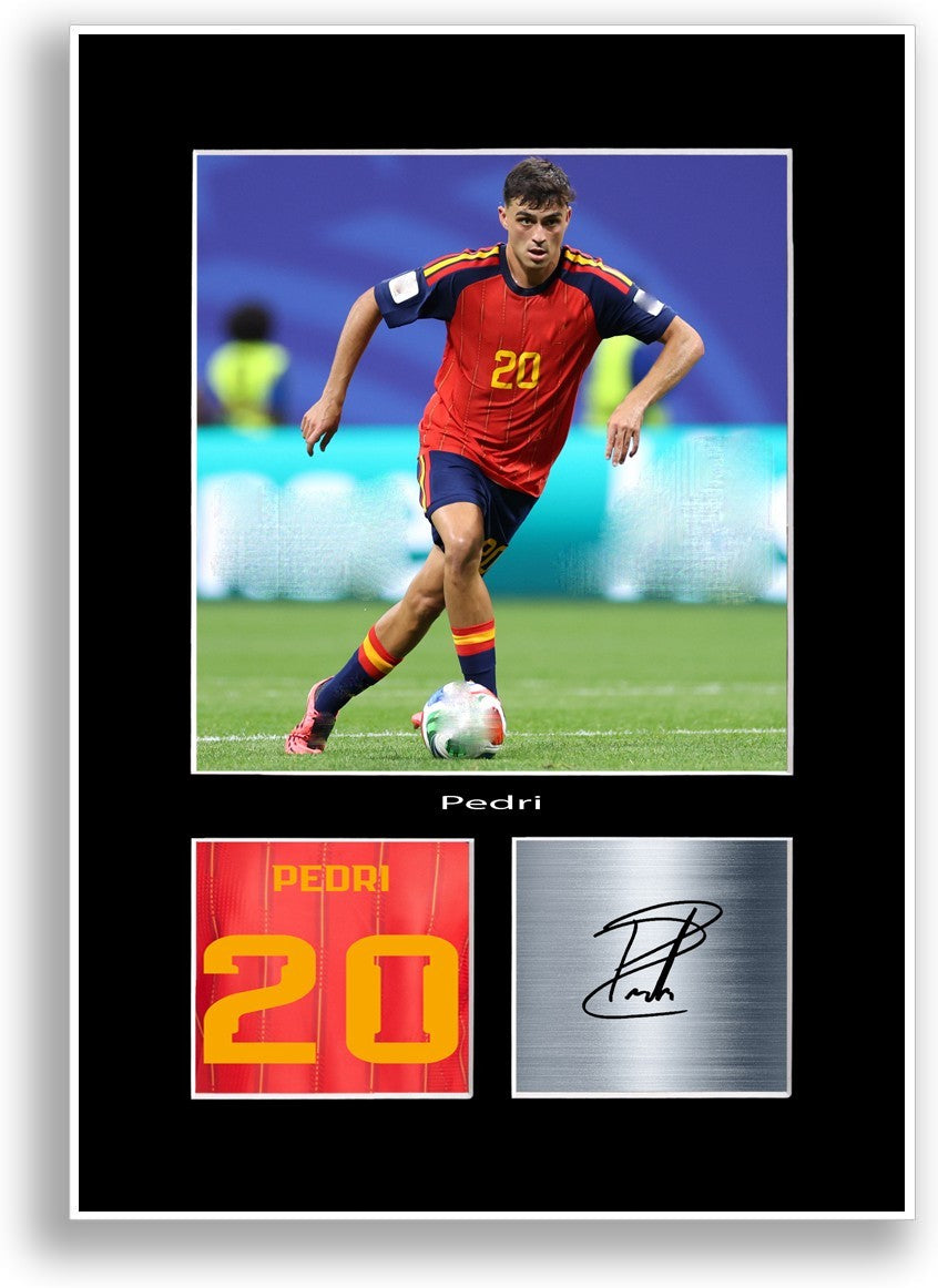 Pedri Spain 2026 Football Poster Signed Print Photo Wall Art Gift Idea
