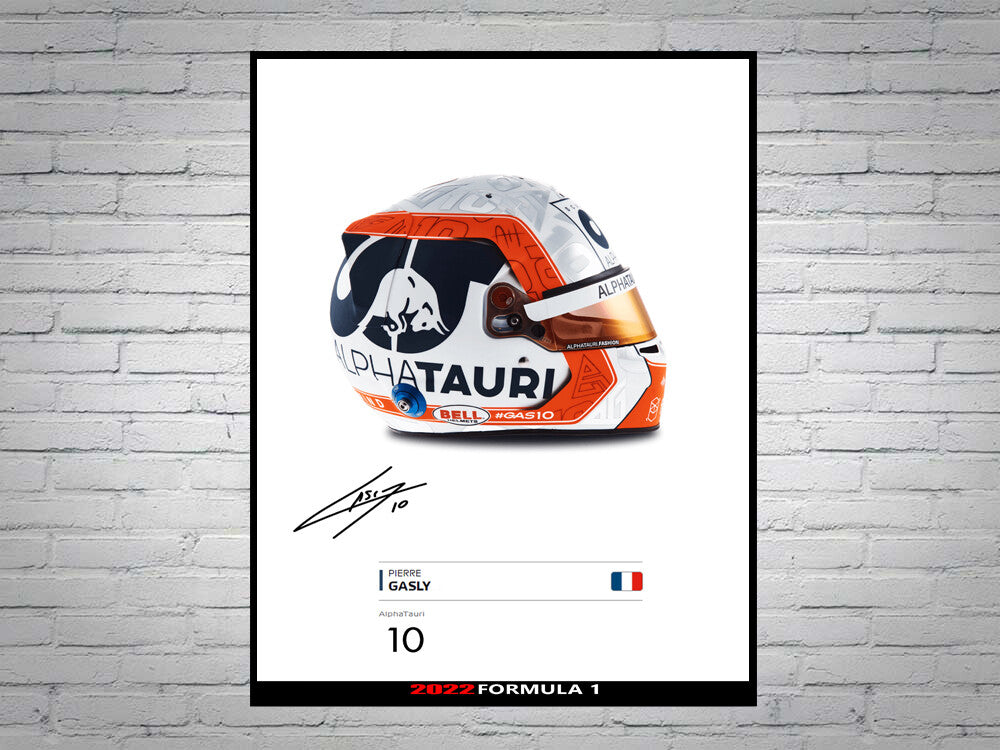 Pierre Gasly Alphatauri F1 Driver 2022 Helmet Signed A4