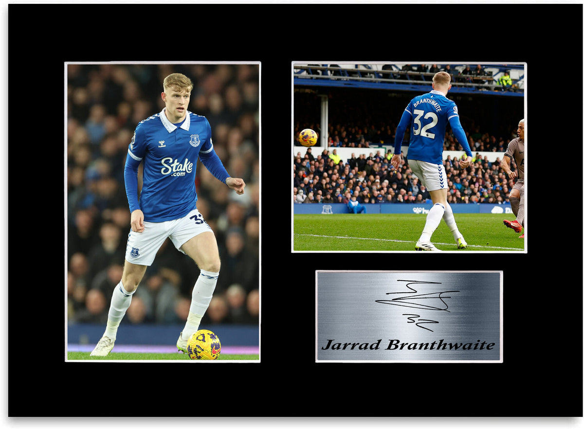 Jarrad Branthwaite Everton Player framed print by LJW Prints