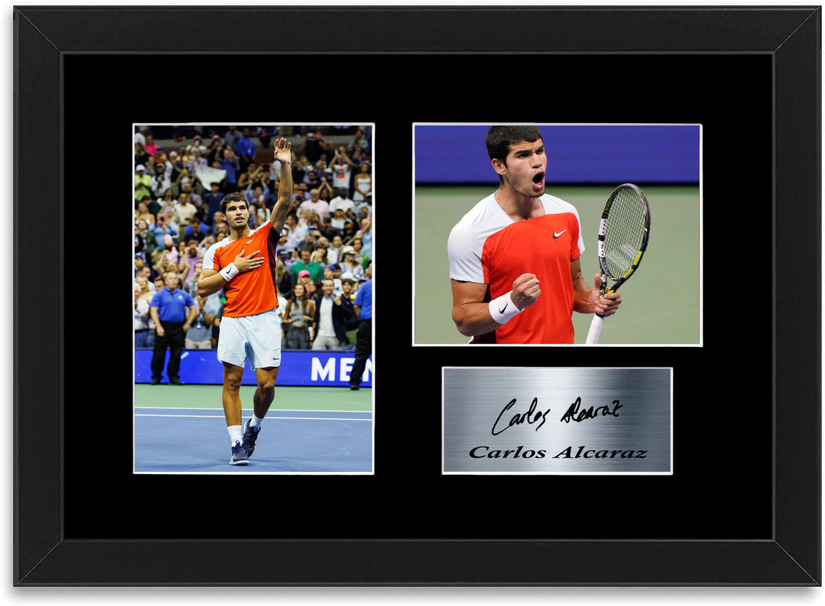 Carlos Alcaraz Tennis Player Signed Autograph Photo Display Mount Gift A4 Framed