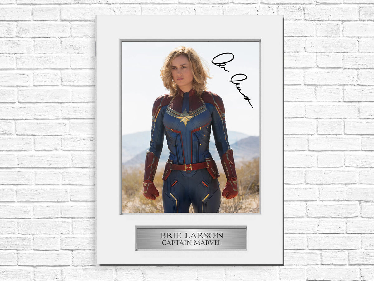 Brie Larson Captain Marvel Signed Photo Display Mount A4