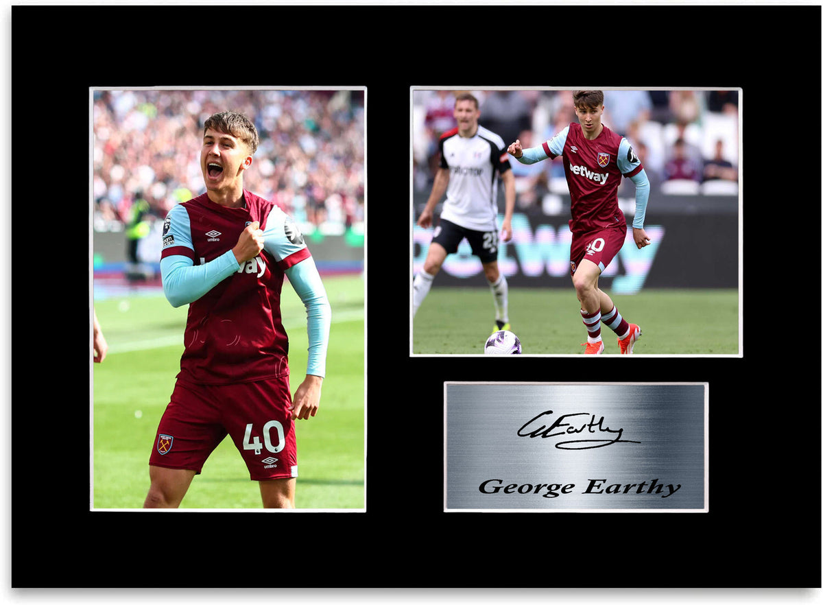 George Earthy West Ham Football Player mounted display by LJW Prints